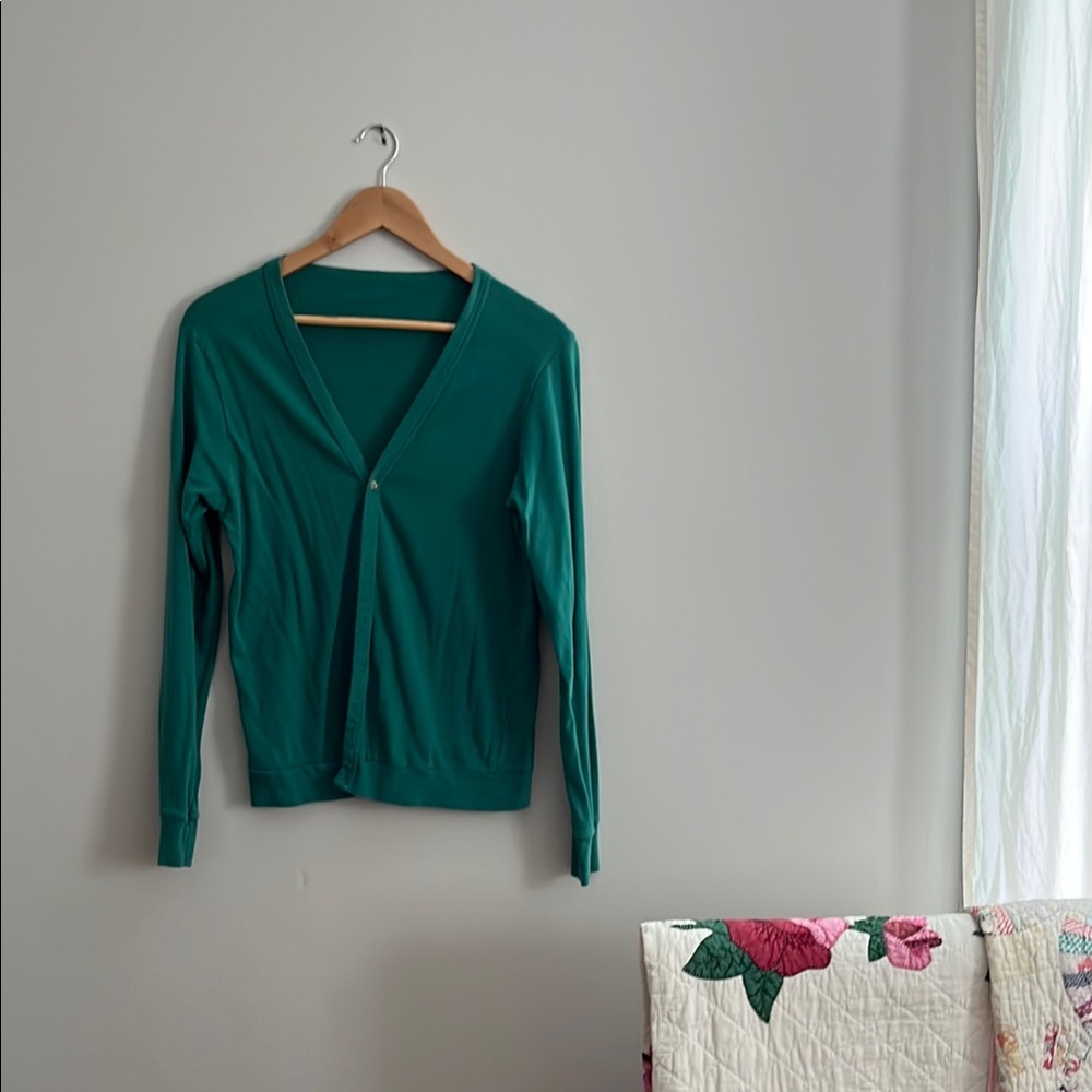 American Apparel Turquoise cardigan 100% combed cotton